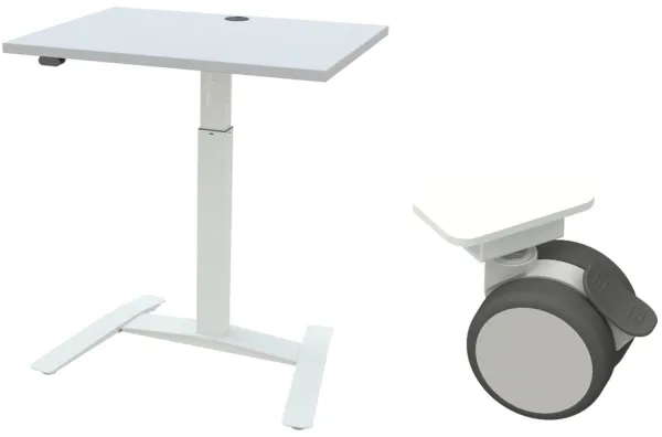 Single höj- och sänkbart skrivbord - Hjul